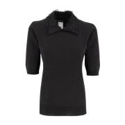 Fabiana Filippi Slim Fit Krage Jersey Sweater Black, Dam