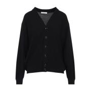 Lemaire Svart Ull Twisted Kofta Black, Dam