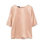 Giorgio Armani Beige Crew Neck Skjorta Beige, Dam