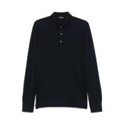 Ermenegildo Zegna Midnight Blue Polo Sweater Blue, Herr