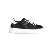 Blauer Svart Polyester Sneaker med Kontrastdetaljer Black, Dam