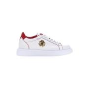 Roberto Cavalli Guld Emblem Läder Sneakers White, Herr