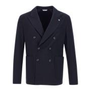 Manuel Ritz Blå Viskos Blazer Slim Fit Blue, Herr