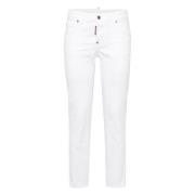 Dsquared2 Vita jeans för en snygg look White, Dam