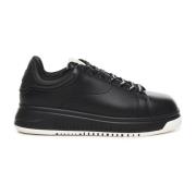 Emporio Armani Svarta Sneakers med Logodetaljer Black, Herr