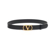 Valentino Garavani Svart V-Logo Signature Bälte Black, Dam