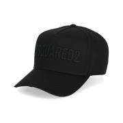 Dsquared2 Svart Bomull Baseballkeps med Logotyp Black, Herr