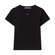 Stella McCartney Svart Logo Charm Crew Neck T-shirt Black, Dam