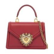 Dolce & Gabbana Röd vallmo läder crossbody väska hjärtmotiv Red, Dam