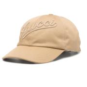 Gucci Broderad bomullsbaseballkeps Brown, Unisex