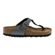 Birkenstock Metallic Gizeh Flip Flops Black, Dam