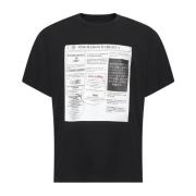 MM6 Maison Margiela Tidningsmönster Svart T-shirt Black, Herr