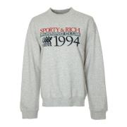 Sporty & Rich Finish Line Crewneck Sweatshirt Gray, Herr