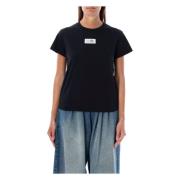 MM6 Maison Margiela Svart Etikett T-shirt för Kvinnor Black, Dam