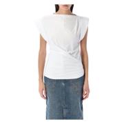 Isabel Marant Étoile Vit Bomull Båthals T-shirt White, Dam