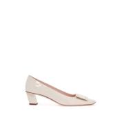 Roger Vivier Beige Kalvskinn DOrsay Bred Klack Beige, Dam