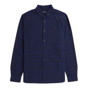 Fred Perry Marin Tartan Oxford Skjorta Blue, Herr