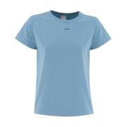 Pinko Crew-neck Bomull Jersey T-shirt Blue, Dam