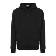 Stone Island Klassisk Logohoodie med Emblem Black, Herr