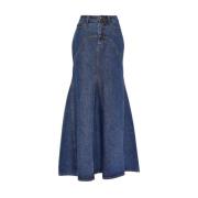 Zimmermann Fishtail Denim Maxi Kjol Blue, Dam