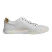 Dolce & Gabbana Vita Läder Låga Sneakers Logo White, Herr