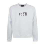 Dsquared2 Vit Sweatshirt Stiligt Logotyptryck White, Herr