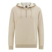 Boggi Milano Half Zip Tröja i bomull, siden och cashmere Beige, Herr