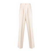 Giuliva Heritage Skräddarsydda Ivory Suit Byxor med Pinces Beige, Herr