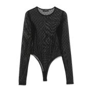 Wardrobe.nyc Svart Polka Dot Bodysuit Black, Dam