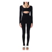 Andrea Adamo Jersey Jumpsuit Skulptering Black, Dam