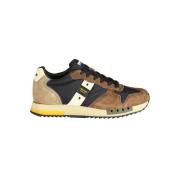 Blauer Brun Polyester Sneaker med Kontrastdetaljer Brown, Herr