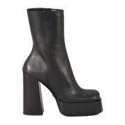 Versace Läder Ankel Boot Kollektion Black, Dam