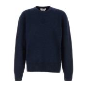 Alexander McQueen Ullblandning Melange Sweater Blue, Herr