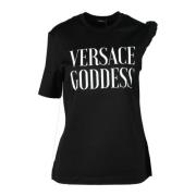 Versace Bomullskollektion T-shirt Black, Dam