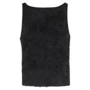 Rotate Birger Christensen Mesh Båthals Blommig Topp Black, Dam