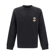 Dolce & Gabbana Sweatshirt med kronbi broderi Black, Herr