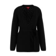 Guess Logo Cardigan - Svart V-Ringad Tröja Black, Dam