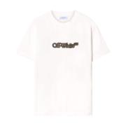 Off White Vit Logo Print Crew Neck T-shirts White, Herr