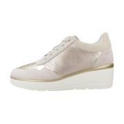 Geox Stiliga Sneakers för Stadsmodemedvetna Beige, Dam