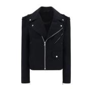 Balmain Ulljacka med dragkedjedetaljer Black, Herr