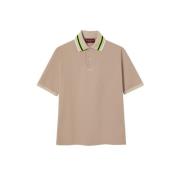 Gucci Bomull Broderad Polotröja Beige, Herr