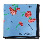 Moschino Sidenscarf med blommotiv Blue, Dam