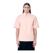 Jil Sander Bomull Poplin Kortärmad Skjorta Pink, Herr