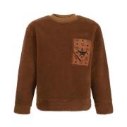 MCM Shearling Sweatshirt med Monokromt Mönster Brown, Herr