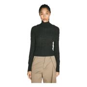 MM6 Maison Margiela Ull Turtleneck Sweater Gray, Dam