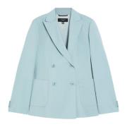 Max Mara Weekend Ljusblå Ull Blazer Peak Revers Blue, Dam