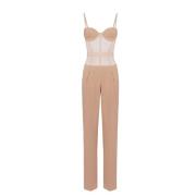 Elisabetta Franchi Stilfull Klänning Kollektion Beige, Dam