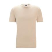 Boss Avslappnad Crew Neck Bomull T-shirt Beige, Herr