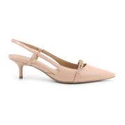 Pinko Patentläder Slingback med Metalllogo Pink, Dam