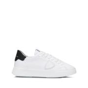 Philippe Model Svart/Vit Läder Sneaker med Logopatch White, Herr